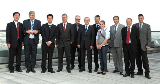 2006: The delegation of the Efficiency-Club Basel on the roof terrace of the Suzhuo Industrial Park near Shanghai